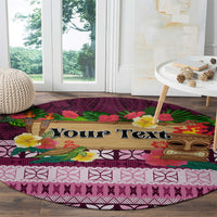 Pasifika Festival Auckland Round Carpet Polynesian Tribal with Pacific Pattern Pink Color LT03 - Polynesian Pride