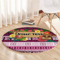 Pasifika Festival Auckland Round Carpet Polynesian Tribal with Pacific Pattern Pink Color LT03 - Polynesian Pride