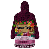 Pasifika Festival Auckland Wearable Blanket Hoodie Polynesian Tribal with Pacific Pattern Pink Color LT03 - Polynesian Pride