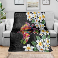Hawaiian Lei Day Blanket Plumeria and Turtle with Polynesian Tribal Pattern