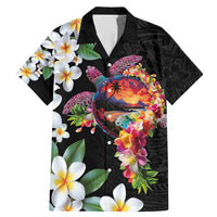 Hawaiian Lei Day Family Matching Mermaid Dress and Hawaiian Shirt Plumeria and Turtle with Polynesian Tribal Pattern