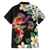 Hawaiian Lei Day Family Matching Puletasi and Hawaiian Shirt Plumeria and Turtle with Polynesian Tribal Pattern