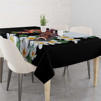 Hawaiian Lei Day Tablecloth Plumeria and Turtle with Polynesian Tribal Pattern