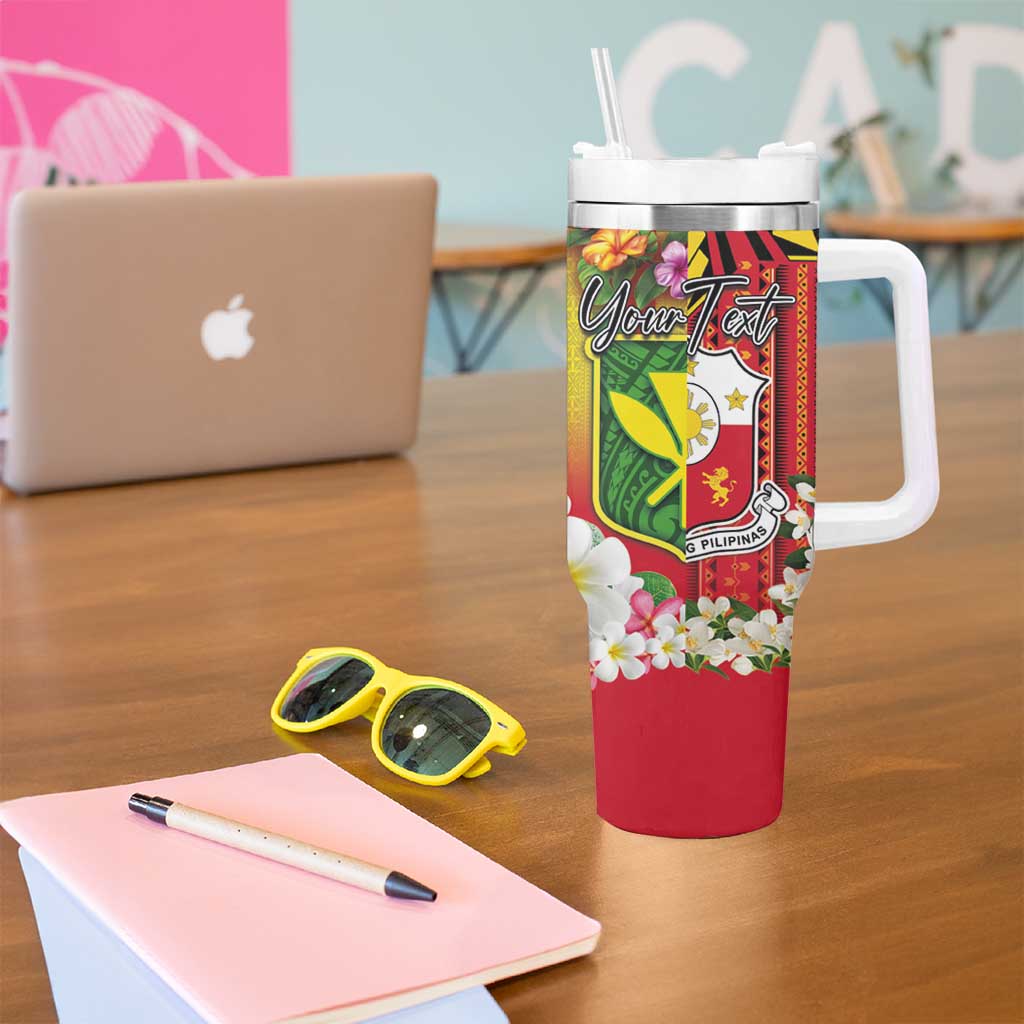 Personalised Hawaii and Philippines Together Tumbler With Handle The Emblems with Cultural Symbols Tricolor