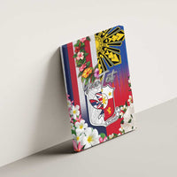 Personalised Hawaii and Philippines Together Canvas Wall Art The Emblems with Cultural Symbols Blue-White-Red Tricolor