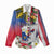 Personalised Hawaii and Philippines Together Women Casual Shirt The Emblems with Cultural Symbols Blue-White-Red Tricolor