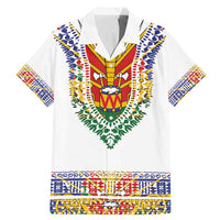 Haiti Flag Traditional Dashiki Family Matching Mermaid Dress and Hawaiian Shirt White Color - Polynesian Pride