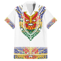 Haiti Flag Traditional Dashiki Family Matching Puletasi and Hawaiian Shirt White Color - Polynesian Pride