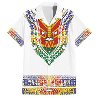 Haiti Flag Traditional Dashiki Family Matching Short Sleeve Bodycon Dress and Hawaiian Shirt White Color - Polynesian Pride
