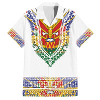 Haiti Flag Traditional Dashiki Family Matching Summer Maxi Dress and Hawaiian Shirt White Color - Polynesian Pride