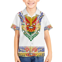 Haiti Flag Traditional Dashiki Family Matching Summer Maxi Dress and Hawaiian Shirt White Color - Polynesian Pride