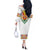 Haiti Flag Traditional Dashiki Off The Shoulder Long Sleeve Dress White Color - Polynesian Pride