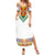 Haiti Flag Traditional Dashiki Summer Maxi Dress White Color - Polynesian Pride