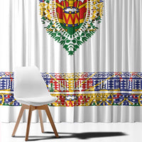 Haiti Flag Traditional Dashiki Window Curtain White Color - Polynesian Pride