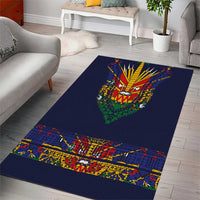 Haiti Flag Traditional Dashiki Area Rug Black Color - Polynesian Pride