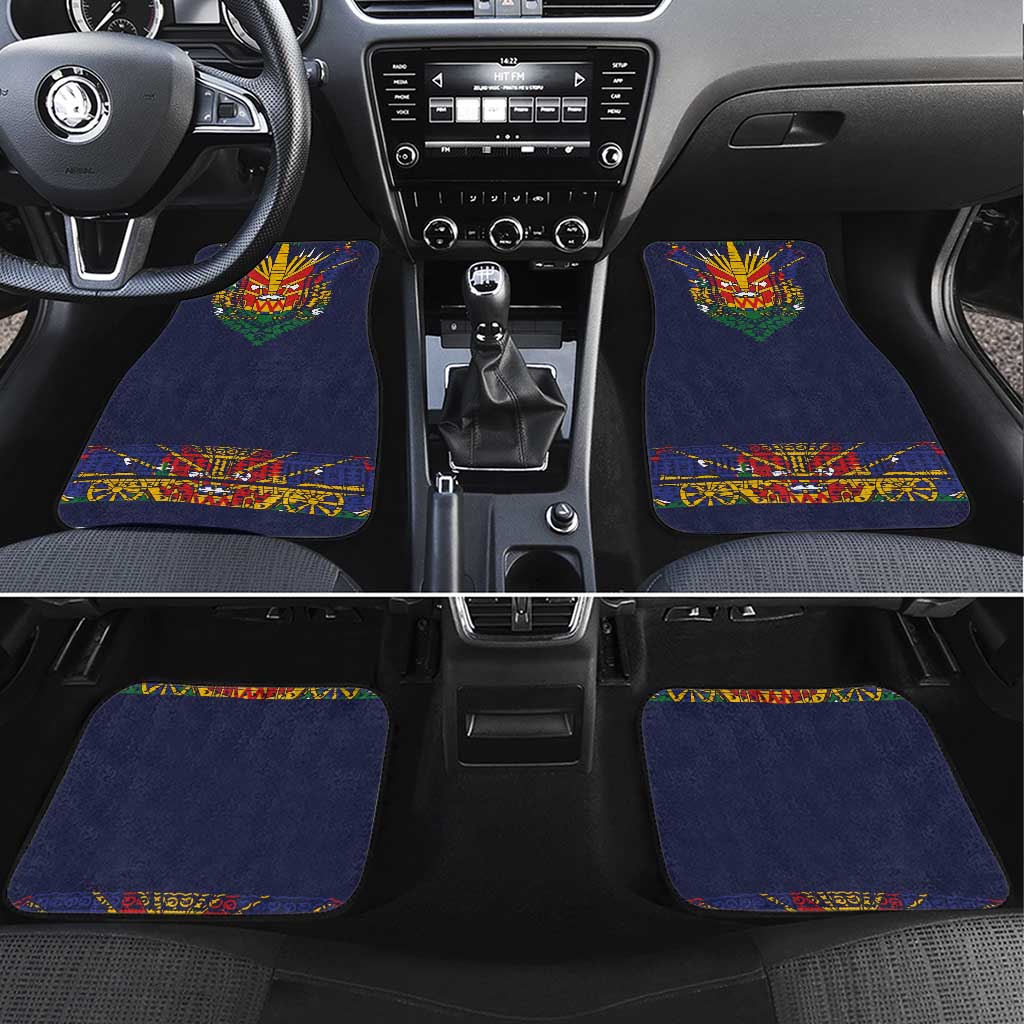 Haiti Flag Traditional Dashiki Car Mats Black Color - Polynesian Pride