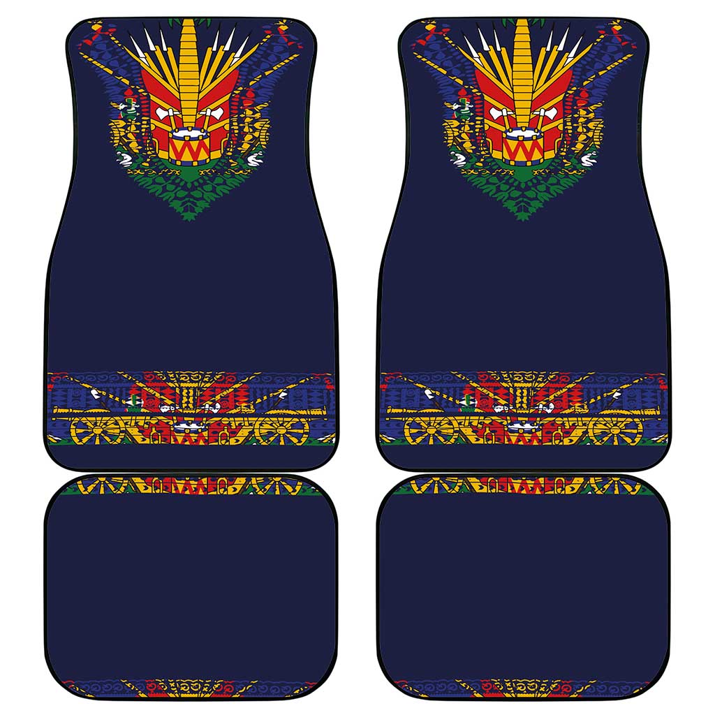 Haiti Flag Traditional Dashiki Car Mats Black Color - Polynesian Pride
