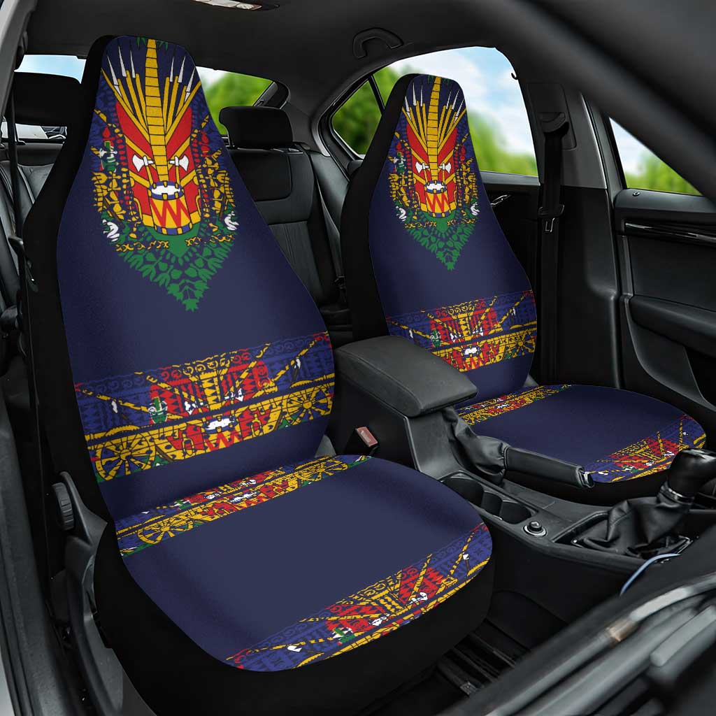 Haiti Flag Traditional Dashiki Car Seat Cover Black Color - Polynesian Pride