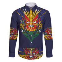 Haiti Flag Traditional Dashiki Family Matching Long Sleeve Bodycon Dress and Hawaiian Shirt Black Color - Polynesian Pride