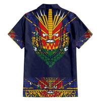 Haiti Flag Traditional Dashiki Family Matching Off The Shoulder Long Sleeve Dress and Hawaiian Shirt Black Color - Polynesian Pride