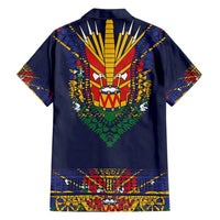 Haiti Flag Traditional Dashiki Family Matching Puletasi and Hawaiian Shirt Black Color - Polynesian Pride