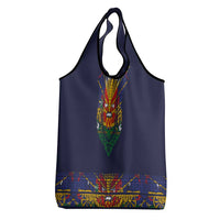 Haiti Flag Traditional Dashiki Grocery Bag Black Color - Polynesian Pride