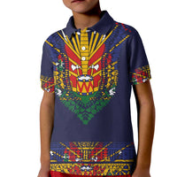 Haiti Flag Traditional Dashiki Kid Polo Shirt Black Color LT03 Kid Black - Polynesian Pride