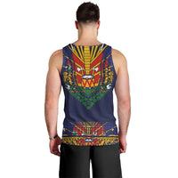 Haiti Flag Traditional Dashiki Men Tank Top Black Color - Polynesian Pride