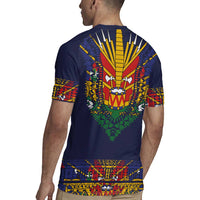 Haiti Flag Traditional Dashiki Rugby Jersey Black Color - Polynesian Pride
