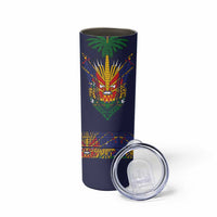 Haiti Flag Traditional Dashiki Skinny Tumbler Black Color - Polynesian Pride
