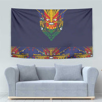 Haiti Flag Traditional Dashiki Tapestry Black Color - Polynesian Pride