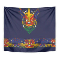 Haiti Flag Traditional Dashiki Tapestry Black Color - Polynesian Pride