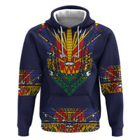 Haiti Flag Traditional Dashiki Zip Hoodie Black Color - Polynesian Pride