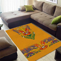 Haiti Flag Traditional Dashiki Area Rug Yellow Color - Polynesian Pride
