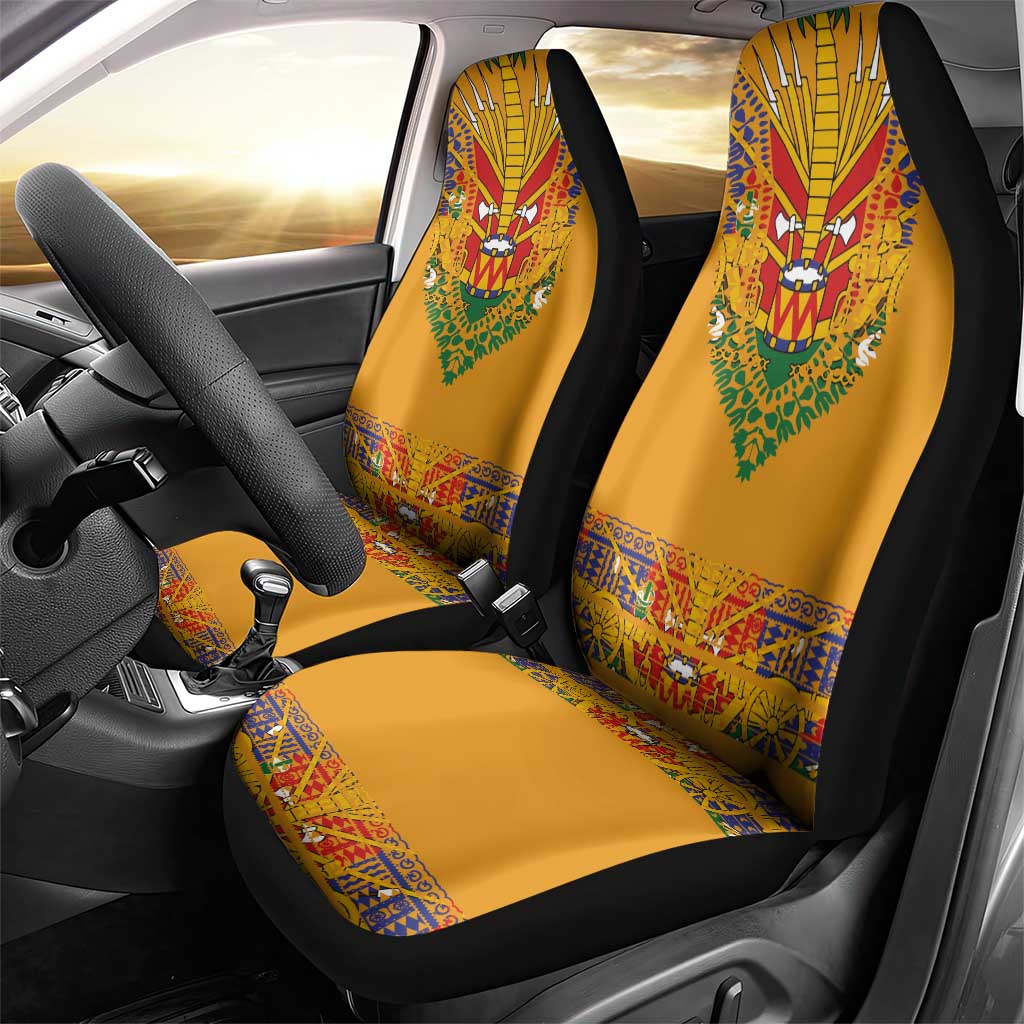 Haiti Flag Traditional Dashiki Car Seat Cover Yellow Color - Polynesian Pride