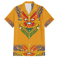 Haiti Flag Traditional Dashiki Family Matching Tank Maxi Dress and Hawaiian Shirt Yellow Color - Polynesian Pride