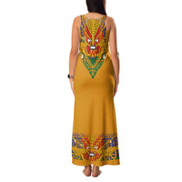 Haiti Flag Traditional Dashiki Family Matching Tank Maxi Dress and Hawaiian Shirt Yellow Color - Polynesian Pride
