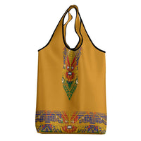 Haiti Flag Traditional Dashiki Grocery Bag Yellow Color - Polynesian Pride