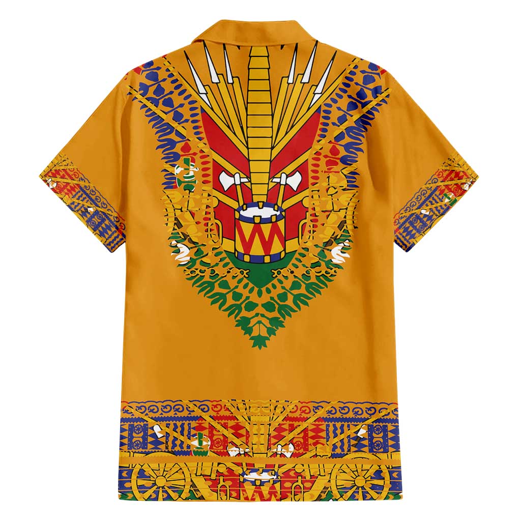 Haiti Flag Traditional Dashiki Hawaiian Shirt Yellow Color - Polynesian Pride
