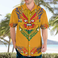 Haiti Flag Traditional Dashiki Hawaiian Shirt Yellow Color - Polynesian Pride