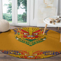 Haiti Flag Traditional Dashiki Round Carpet Yellow Color - Polynesian Pride