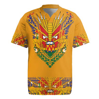 Haiti Flag Traditional Dashiki Rugby Jersey Yellow Color - Polynesian Pride