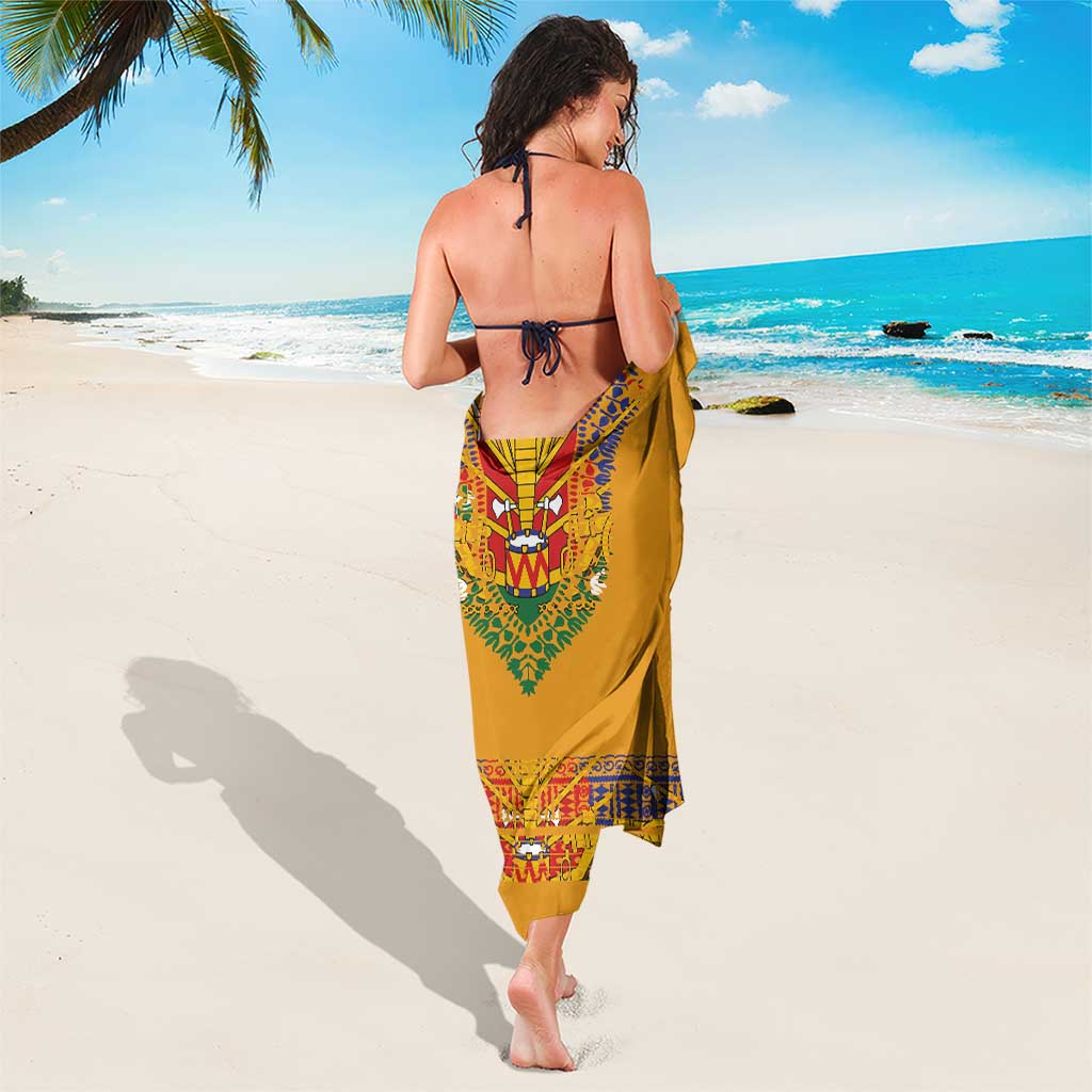 Haiti Flag Traditional Dashiki Sarong Yellow Color - Polynesian Pride