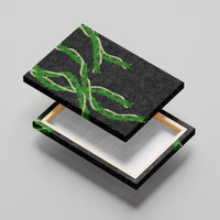 Hawaii Maile Lei Canvas Wall Art Aloha Black Color