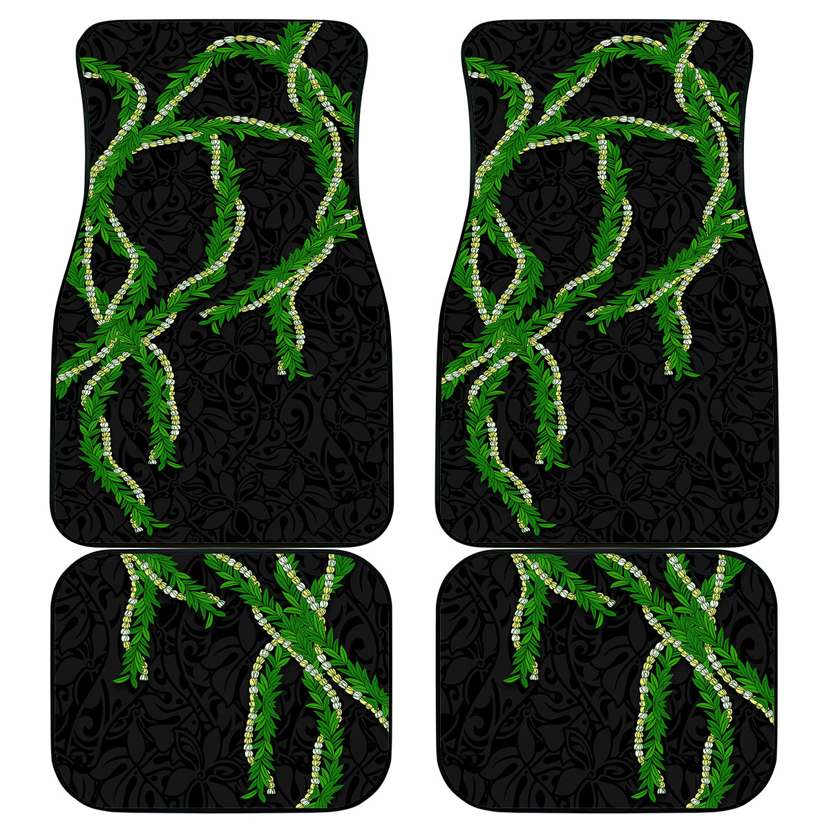 Hawaii Maile Lei Car Mats Aloha Black Color