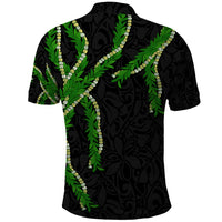 Hawaii Maile Lei Polo Shirt Aloha Black Color