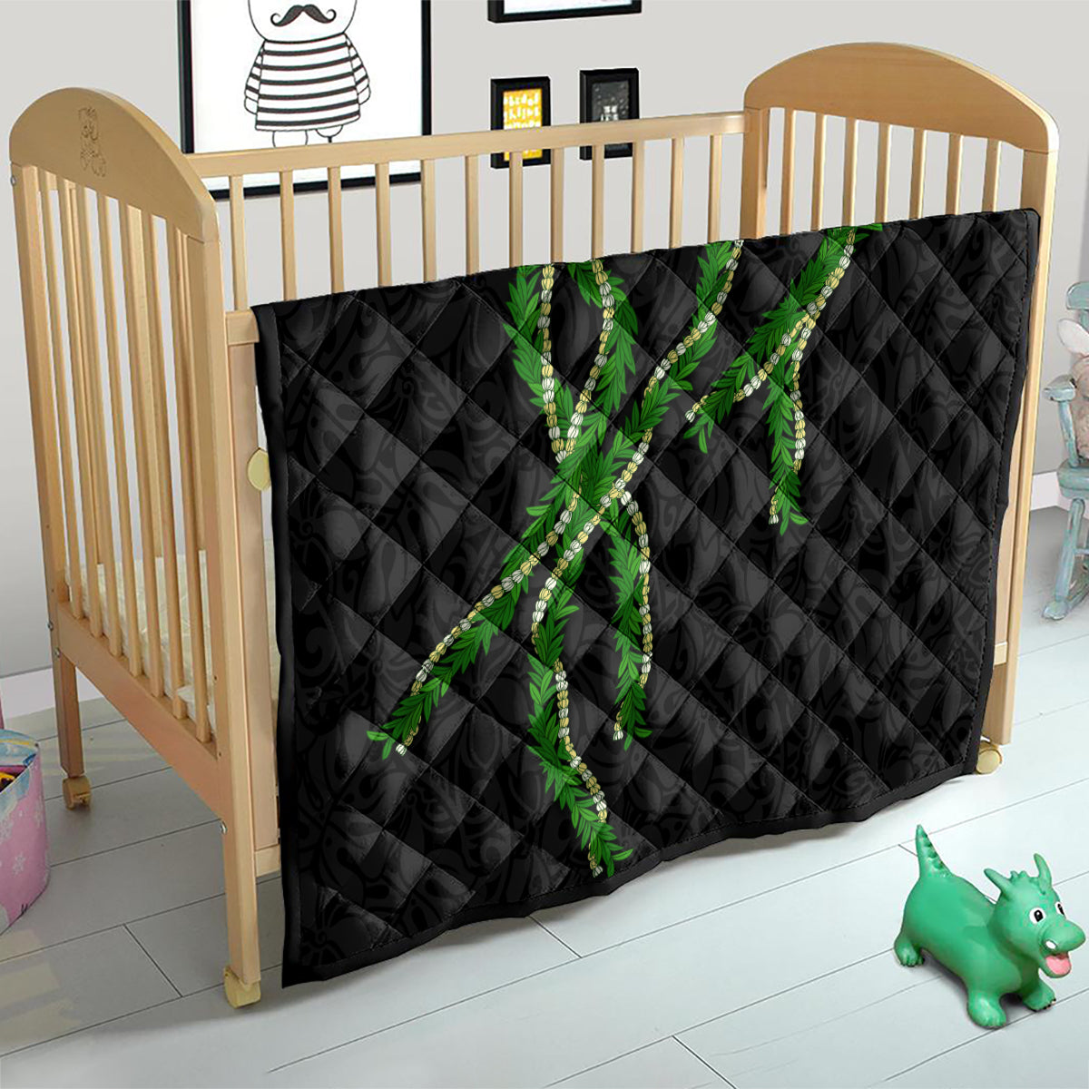 Hawaii Maile Lei Quilt Aloha Black Color