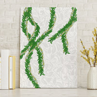Hawaii Maile Lei Canvas Wall Art Aloha White Color