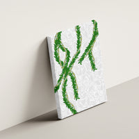 Hawaii Maile Lei Canvas Wall Art Aloha White Color