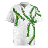 Hawaii Maile Lei Rugby Jersey Aloha White Color